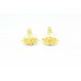 Women's Ear tops studs Earrings pair yellow Gold Plated Zircon Stones